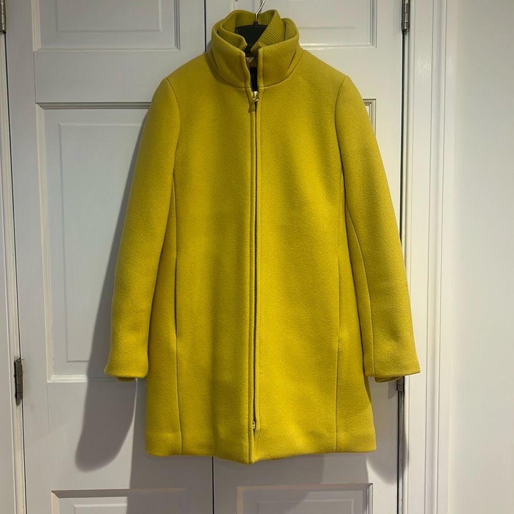 J crew yellow coat